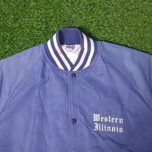 RARE VINTAGE WESTERN ILLINOIS JACKET MADE IN USA BOMBER UNIVERSITY NCAA VTG 80S
